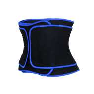 Cardio Sweat Gym Training Belt Black Velcro with Blue Trim