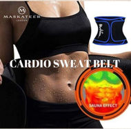 Cardio Sweat Gym Training Belt Black Velcro